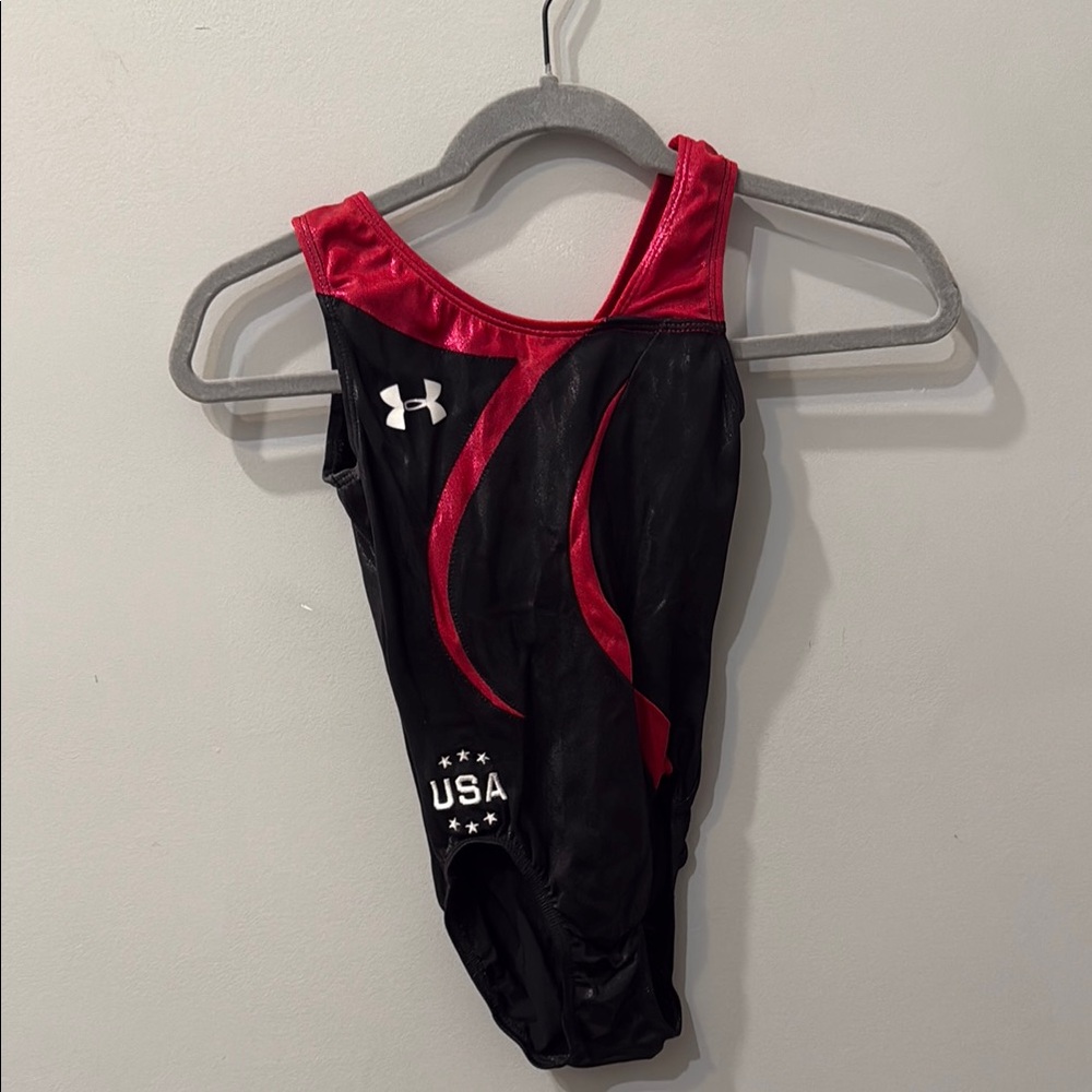 Under Armour Black & Red Team USA Gymnastics Leotard